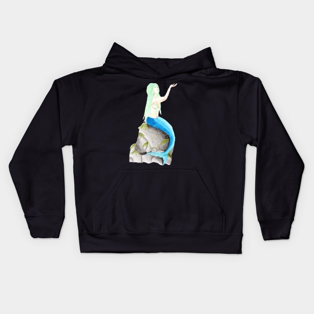 Sitting on the rock, reaching for the stars- Mermaid Deep Purple Kids Hoodie by EarthSoul